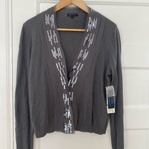 Anne Klein silk cardigan sweater with sequins new with tags!